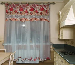 Curtains for the kitchen photo with flowers