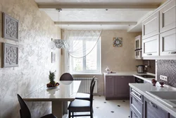 White Decorative Plaster In The Kitchen Photo