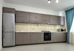 Kitchen 4M Straight With Refrigerator Design