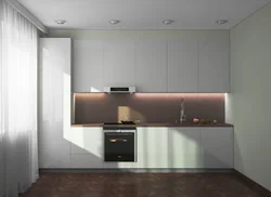 Кухня 4м прямая с холодильником дизайн