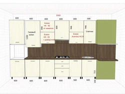 Kitchen 4m straight with refrigerator design