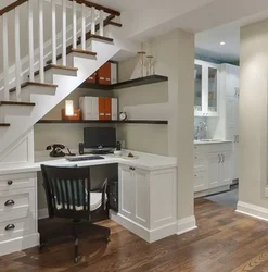If the stairs are in the kitchen photo