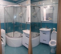Ванная комната с душевым поддоном в хрущевке дизайн фото