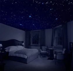 Bedroom with sky ceiling photo