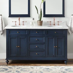 Gray bathroom cabinet in the interior