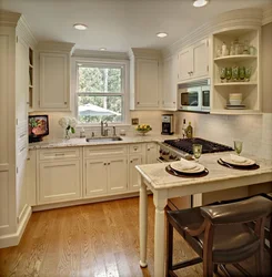 Corner kitchen living room design with window