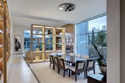 Shelving in the interior of the kitchen living room