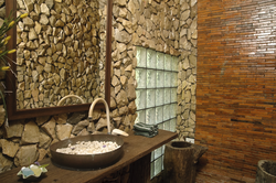 Photo stones for interior decoration of the bathroom