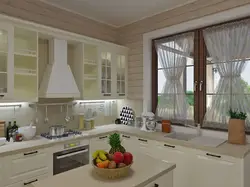 Modern kitchen design with a window in the middle