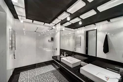 Black and white ceiling in the bathroom photo