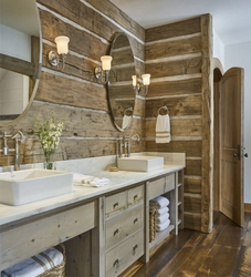 Wood Trim In The Bathroom Photo