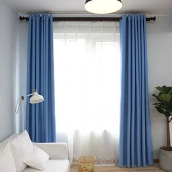 Gray blue curtains for the bedroom photo