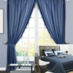 Gray blue curtains for the bedroom photo