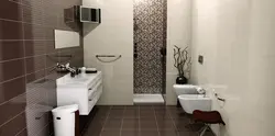 Дизайн ванны из темной и светлой плитки