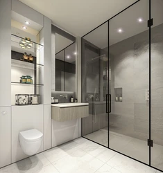 Bathroom design with built-in bathtub