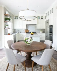 Corner kitchens with round table photo