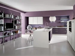 Lilac gray kitchen design
