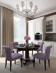 Gray-violet color in the kitchen interior