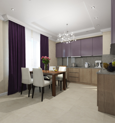 Gray-Violet Color In The Kitchen Interior