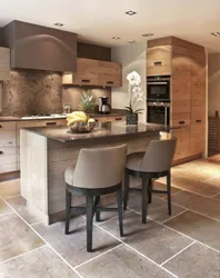 Wood in the interior of the kitchen living room photo