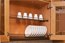 Cupboard dish dryer for the kitchen photo