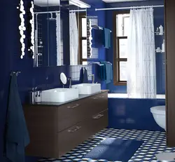 Bathroom design if the floor is blue