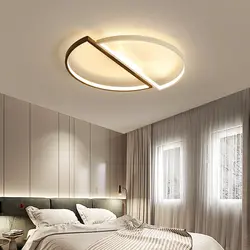 Overhead lamps in the bedroom interior