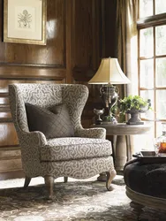 Armchairs in the living room in a classic style photo