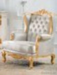Классикалық стильдегі фотодағы қонақ бөлмесіндегі креслолар