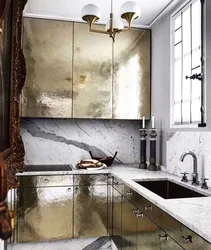 Kitchen Design With Marble And Gold