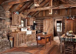 Rustic kitchen interior in an old house