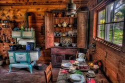 Вясковая кухня інтэр'ер у старым доме