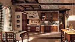 Rustic Kitchen Interior In An Old House