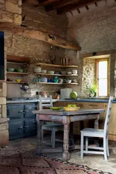 Rustic kitchen interior in an old house