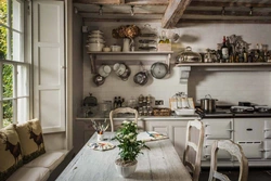 Rustic kitchen interior in an old house