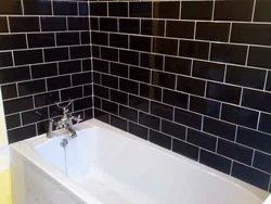 Grout for black and white bathroom photo
