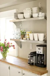 Design Of Shelves And Cabinets In The Kitchen Photo