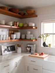 Design Of Shelves And Cabinets In The Kitchen Photo
