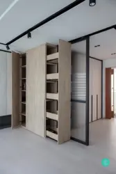 Wardrobe as a partition in the hallway photo