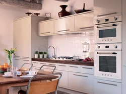 Built-in appliances in the kitchen interior