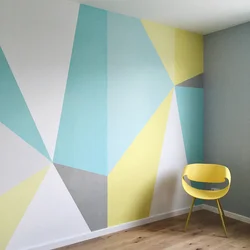 Painting walls in an apartment using wallpaper design photo