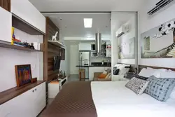 Studio apartment 30 sq m with one window design