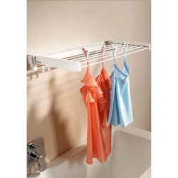 Hanger for drying clothes in the bathroom photo