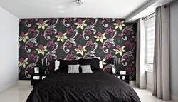 Wallpaper In The Bedroom Design Photo