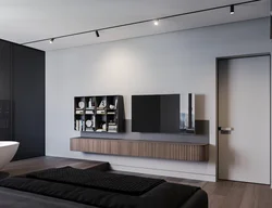 Телевизор в гостиной минимализм фото