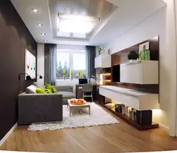 Apartment design with materials and furniture