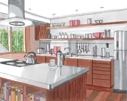 Kitchen drawings pictures