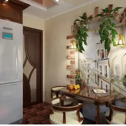 Dining area in the kitchen wall design