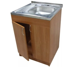 Overhead kitchen sink with cabinet photo