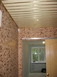 Panellərdən hazırlanmış bir mənzildə tavan fotoşəkili